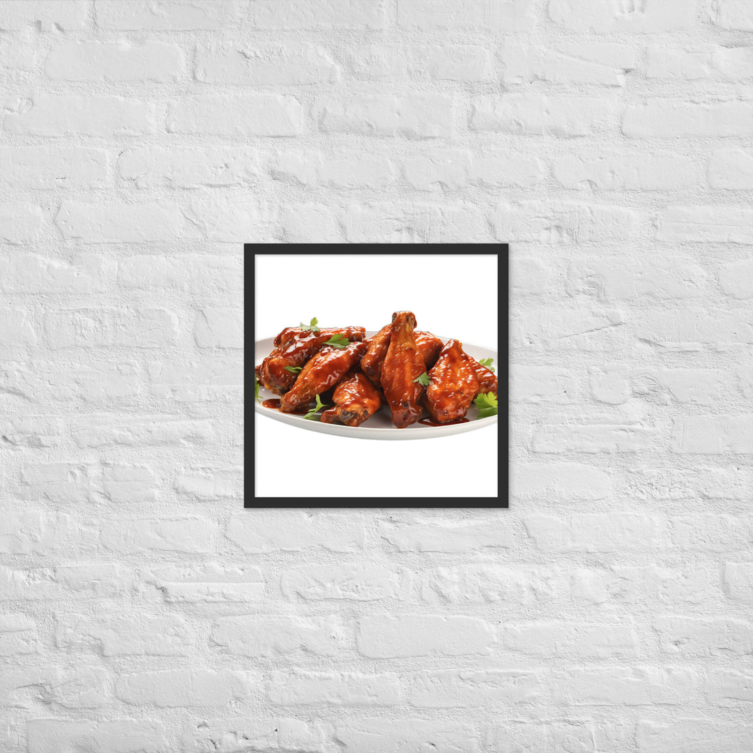 Sweet BBQ Chicken Wings Framed poster 🤤 from Yumify.AI