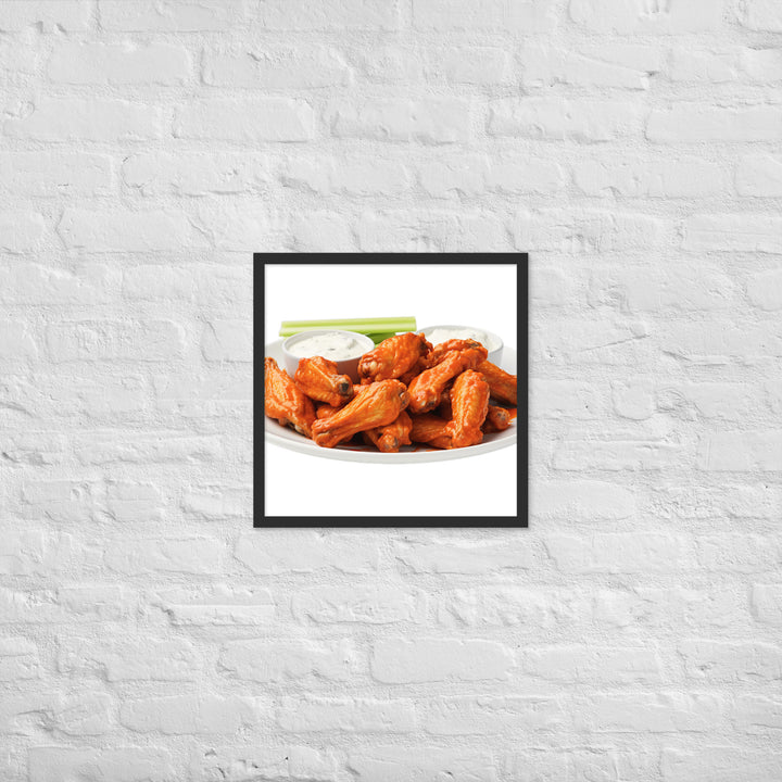 Spicy Buffalo Chicken Wings Framed poster 🤤 from Yumify.AI