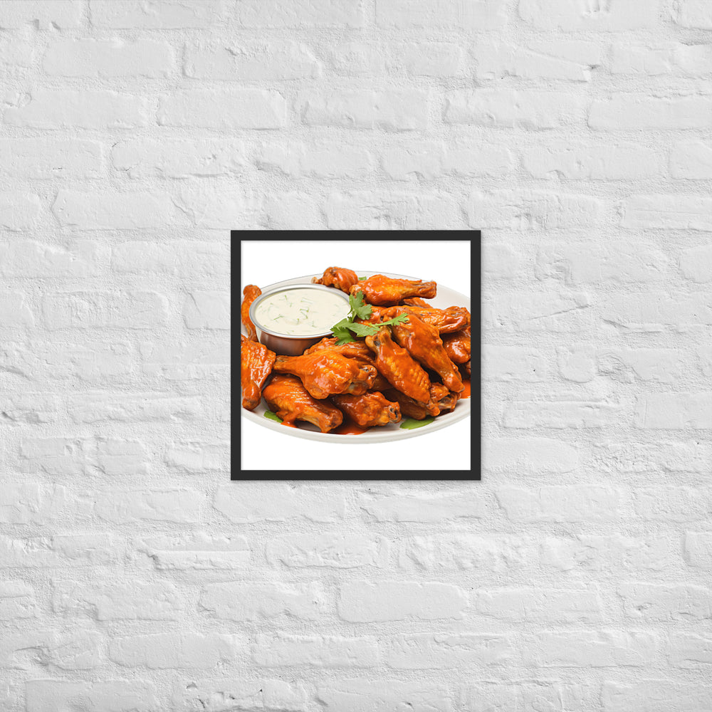 Spicy Buffalo Chicken Wings Framed poster 🤤 from Yumify.AI