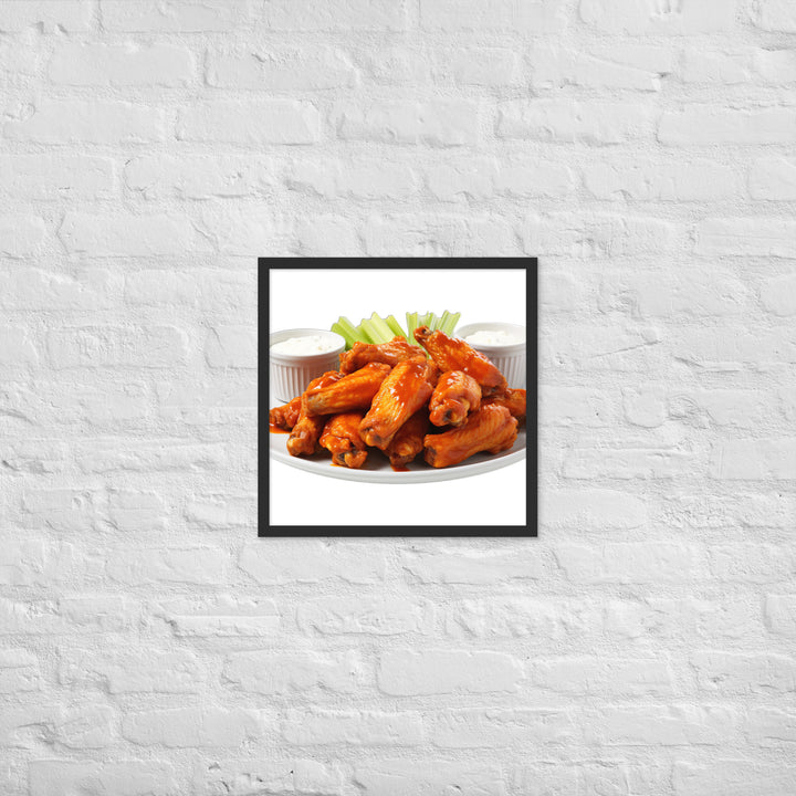 Spicy Buffalo Chicken Wings Framed poster 🤤 from Yumify.AI