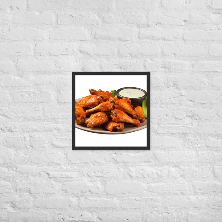 Spicy Buffalo Chicken Wings Framed poster 🤤 from Yumify.AI