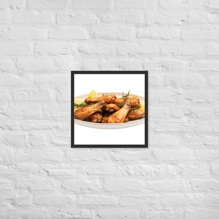 Lemon Pepper Chicken Wings Framed poster 🤤 from Yumify.AI