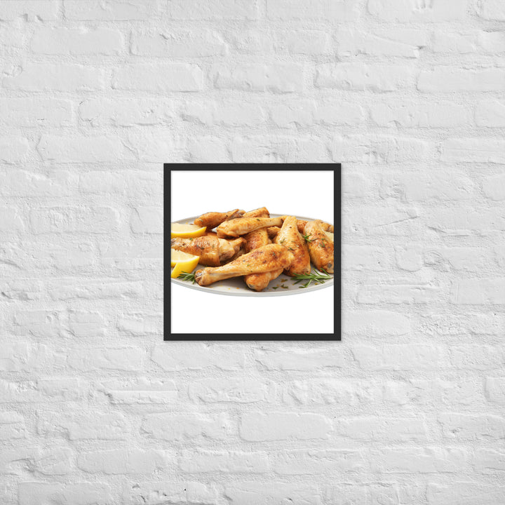 Lemon Pepper Chicken Wings Framed poster 🤤 from Yumify.AI