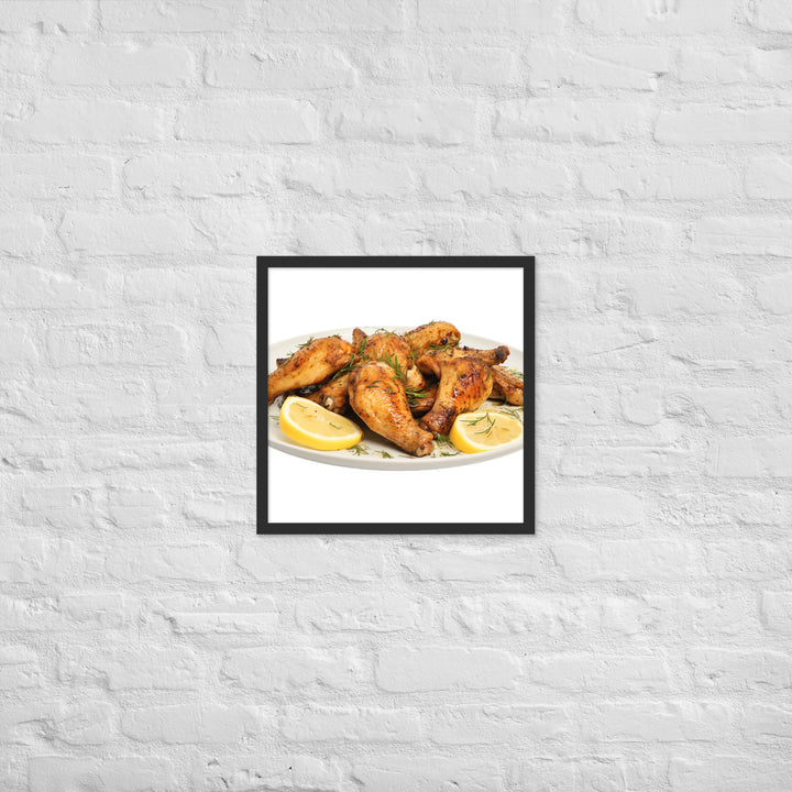 Lemon Pepper Chicken Wings Framed poster 🤤 from Yumify.AI