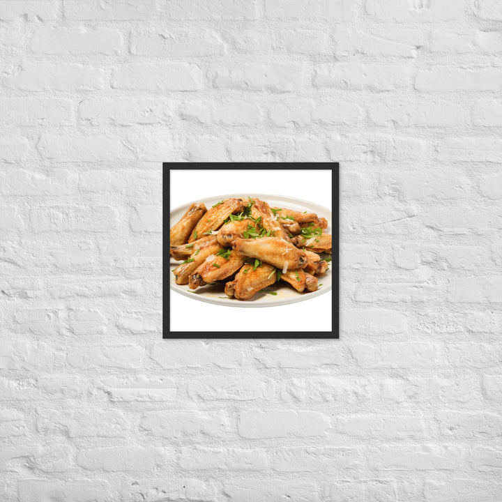 Garlic Parmesan Chicken Wings Framed poster 🤤 from Yumify.AI