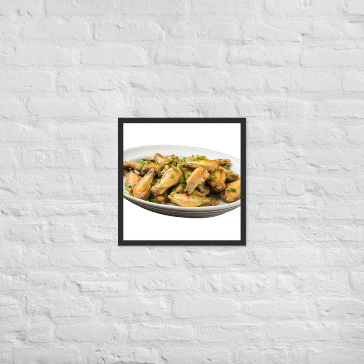 Garlic Parmesan Chicken Wings Framed poster 🤤 from Yumify.AI