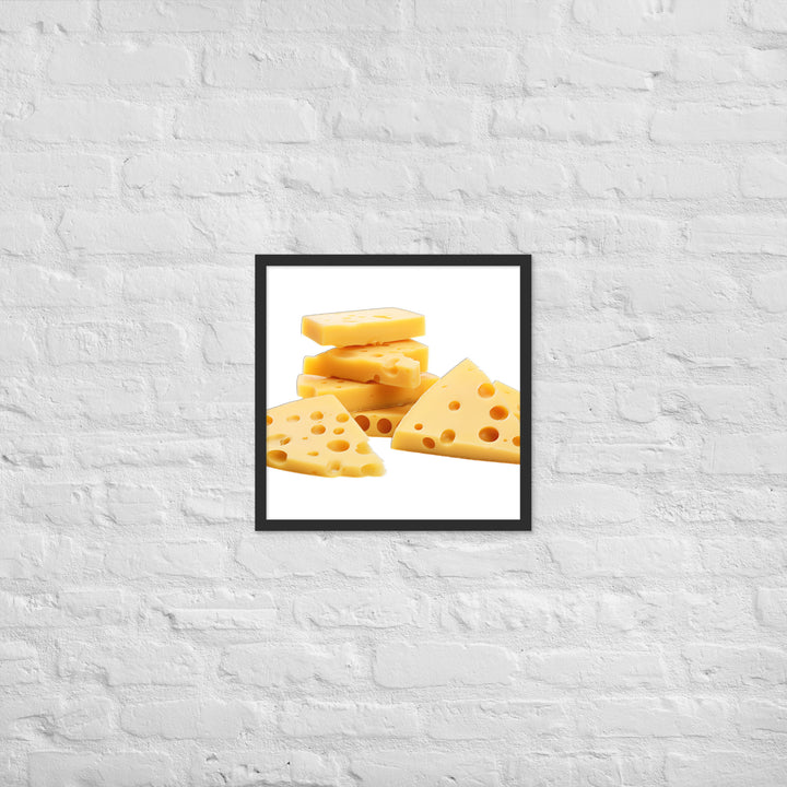 Swiss Cheese Slices Framed poster 🤤 from Yumify.AI