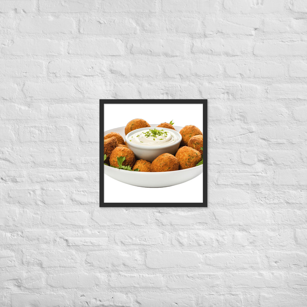 Spicy Falafel with Dipping Sauce Framed poster 🤤 from Yumify.AI