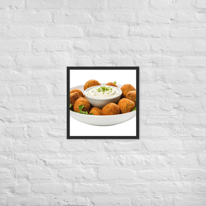 Spicy Falafel with Dipping Sauce Framed poster 🤤 from Yumify.AI