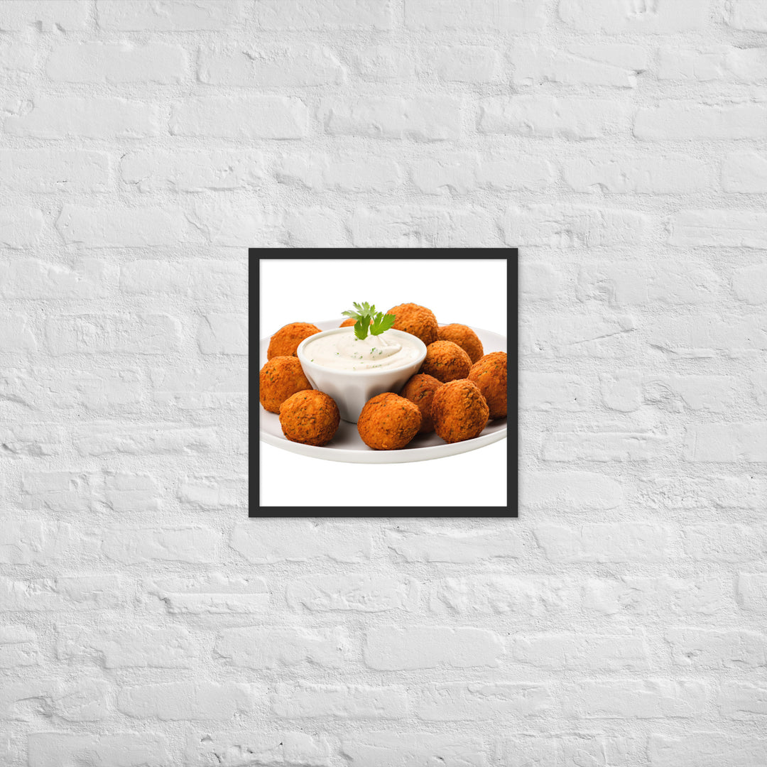 Spicy Falafel with Dipping Sauce Framed poster 🤤 from Yumify.AI