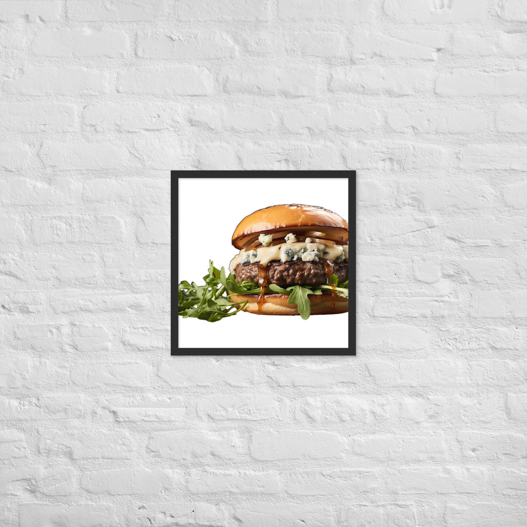 Gourmet Blue Cheese Burger Framed poster 🤤 from Yumify.AI