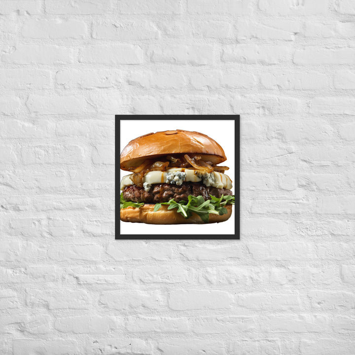 Gourmet Blue Cheese Burger Framed poster 🤤 from Yumify.AI