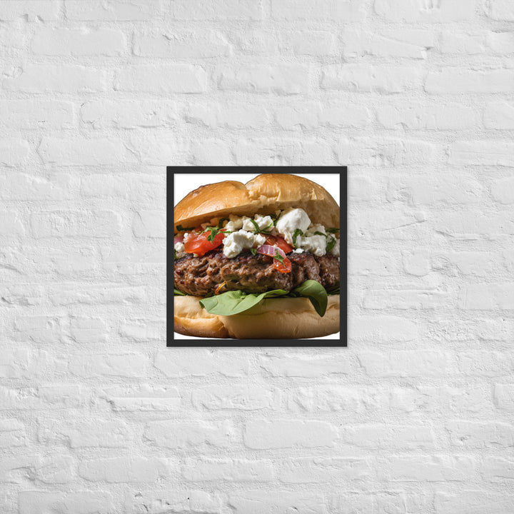 Exotic Lamb Burger Fusion Framed poster 🤤 from Yumify.AI