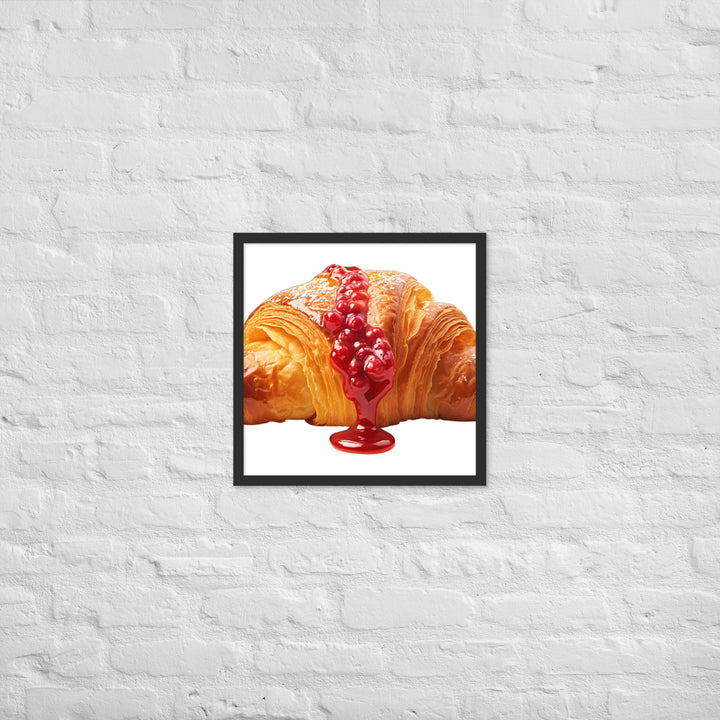 Raspberry Jam Croissant Framed poster 🤤 from Yumify.AI