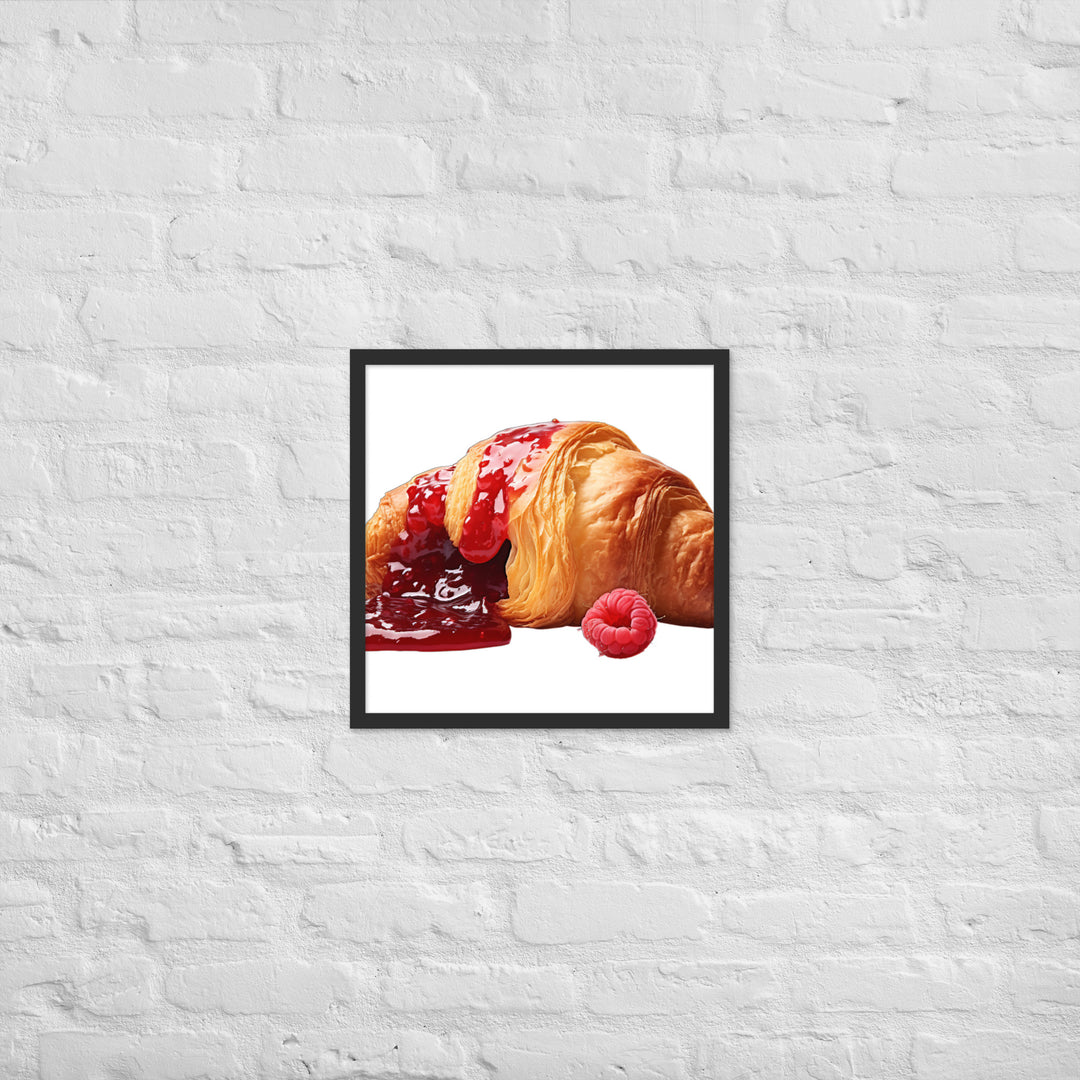 Raspberry Jam Croissant Framed poster 🤤 from Yumify.AI