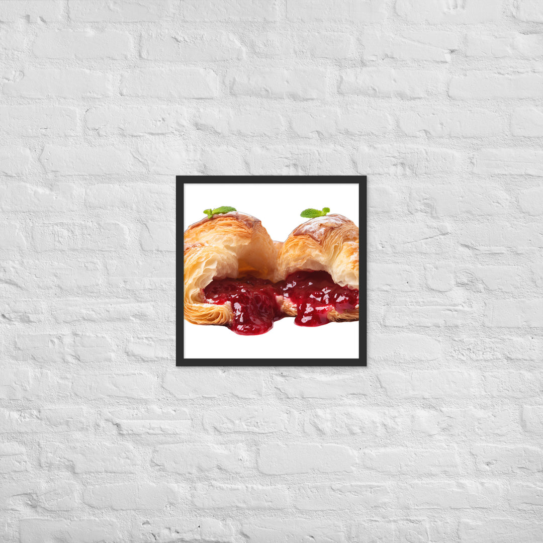 Raspberry Jam Croissant Framed poster 🤤 from Yumify.AI