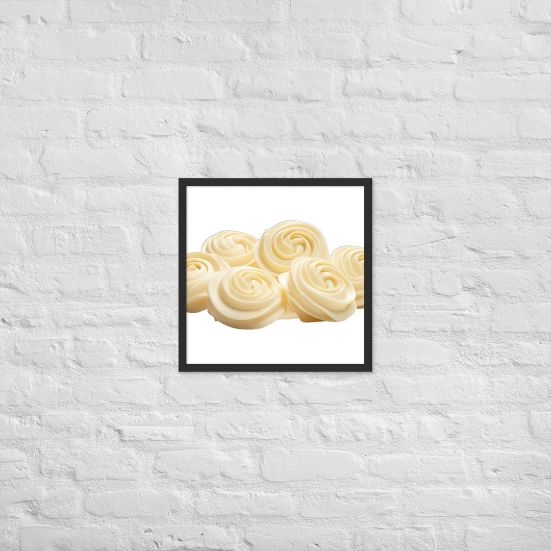 White Chocolate Swirls Framed poster 🤤 from Yumify.AI