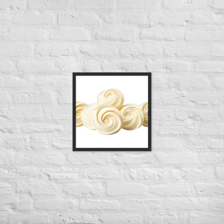 White Chocolate Swirls Framed poster 🤤 from Yumify.AI