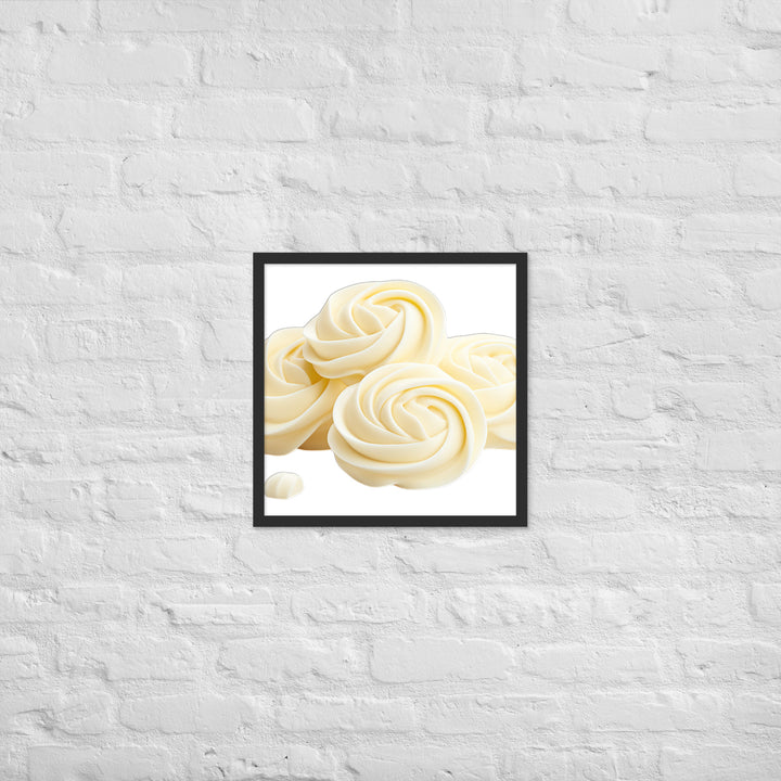 White Chocolate Swirls Framed poster 🤤 from Yumify.AI