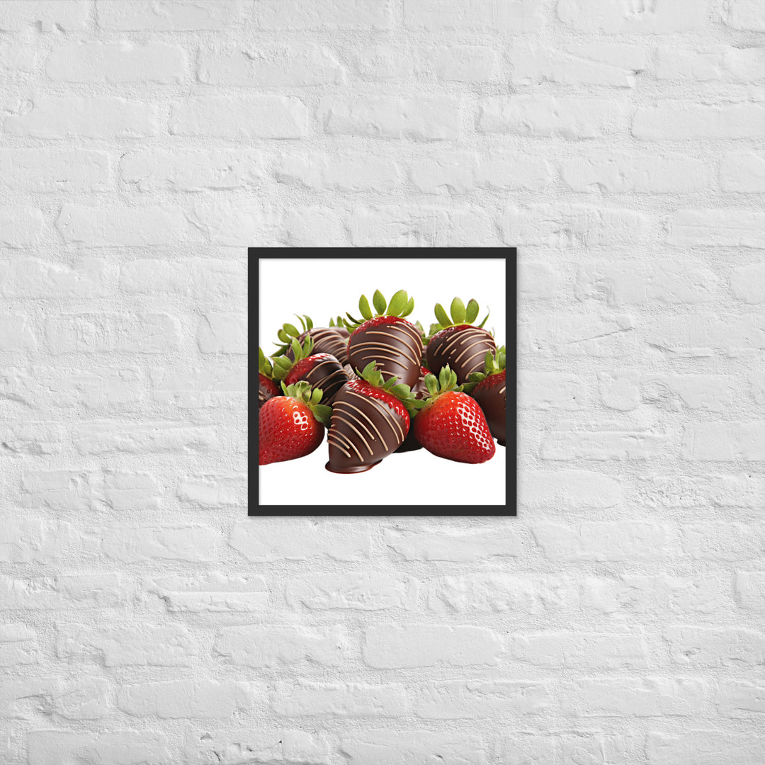 Chocolate Covered Strawberries Framed poster 🤤 from Yumify.AI