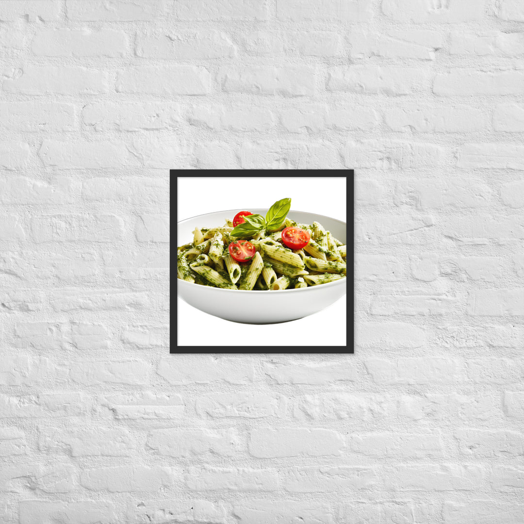 Fresh Basil Pesto Penne Framed poster 🤤 from Yumify.AI