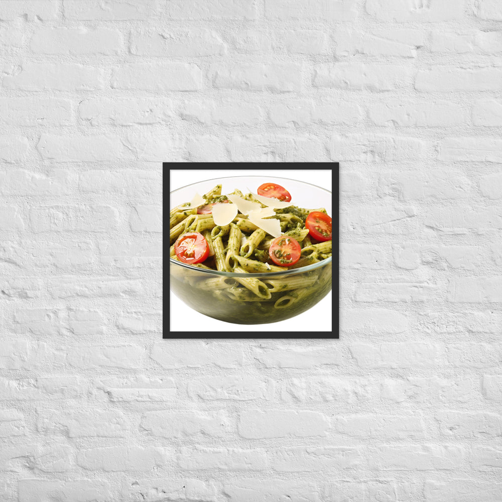 Fresh Basil Pesto Penne Framed poster 🤤 from Yumify.AI
