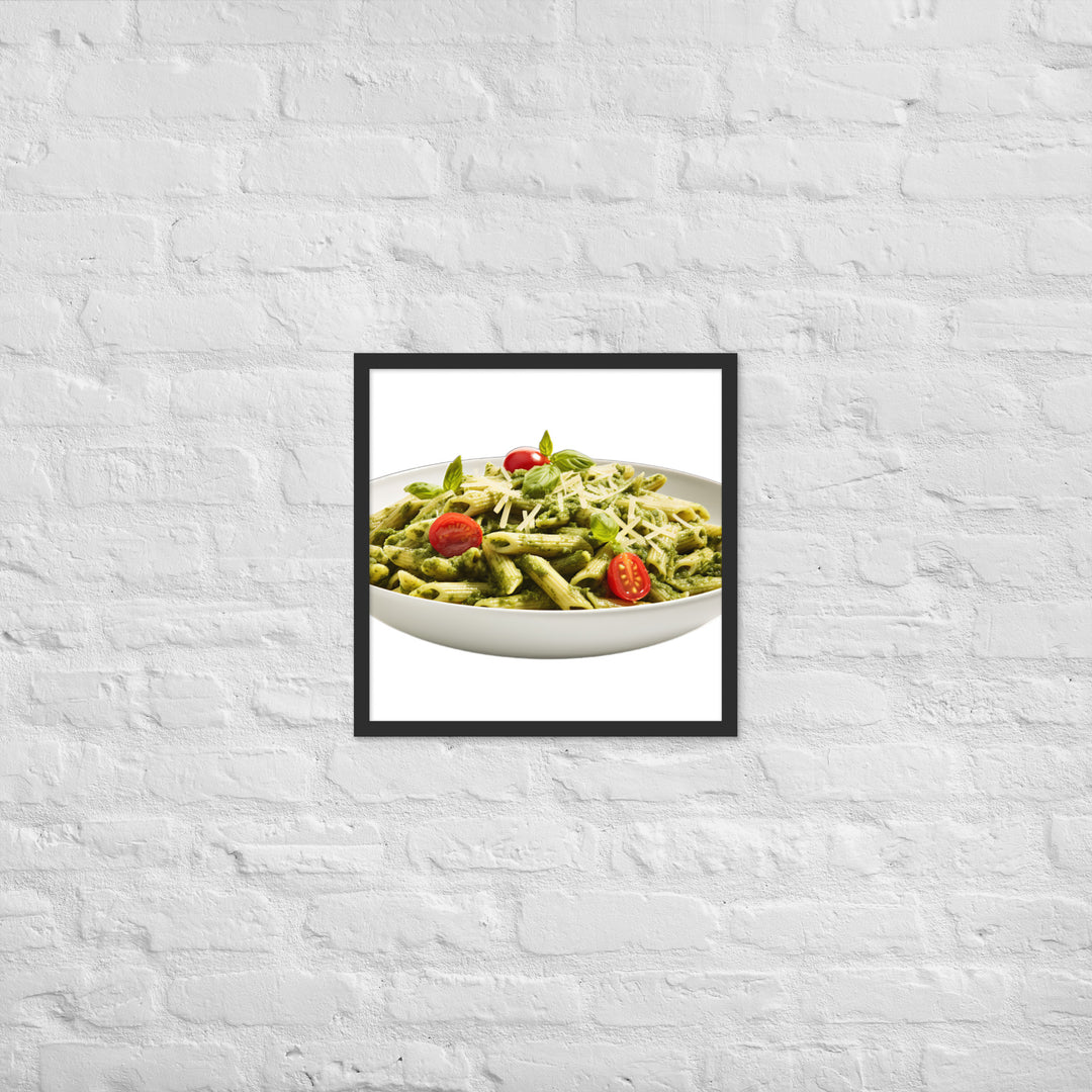 Fresh Basil Pesto Penne Framed poster 🤤 from Yumify.AI