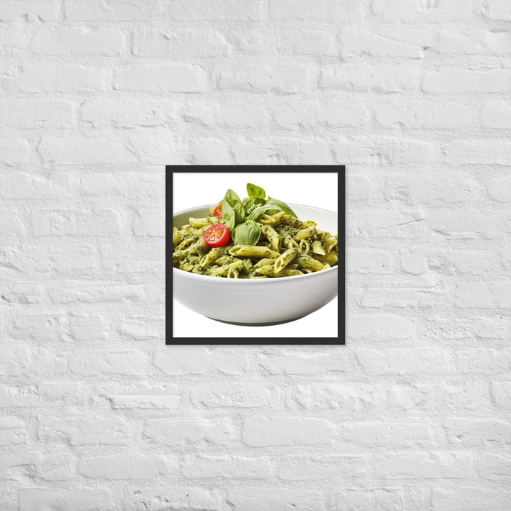 Fresh Basil Pesto Penne Framed poster 🤤 from Yumify.AI