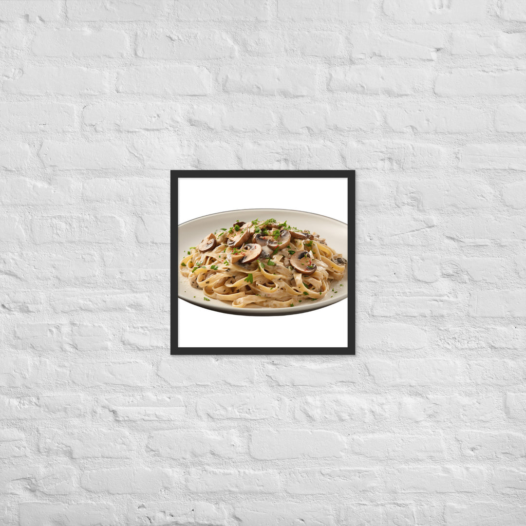 Creamy Mushroom Fettuccine Framed poster 🤤 from Yumify.AI