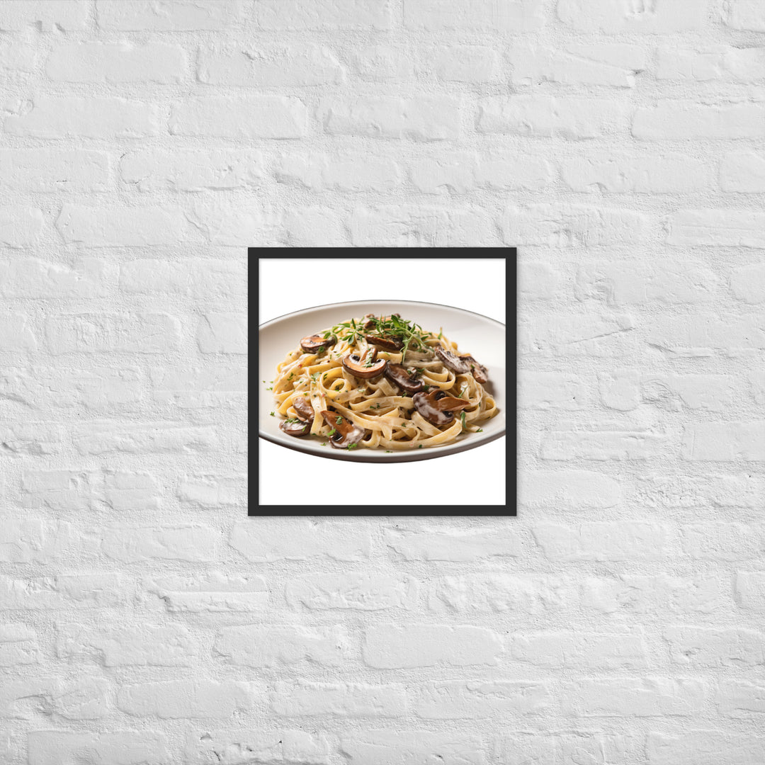 Creamy Mushroom Fettuccine Framed poster 🤤 from Yumify.AI