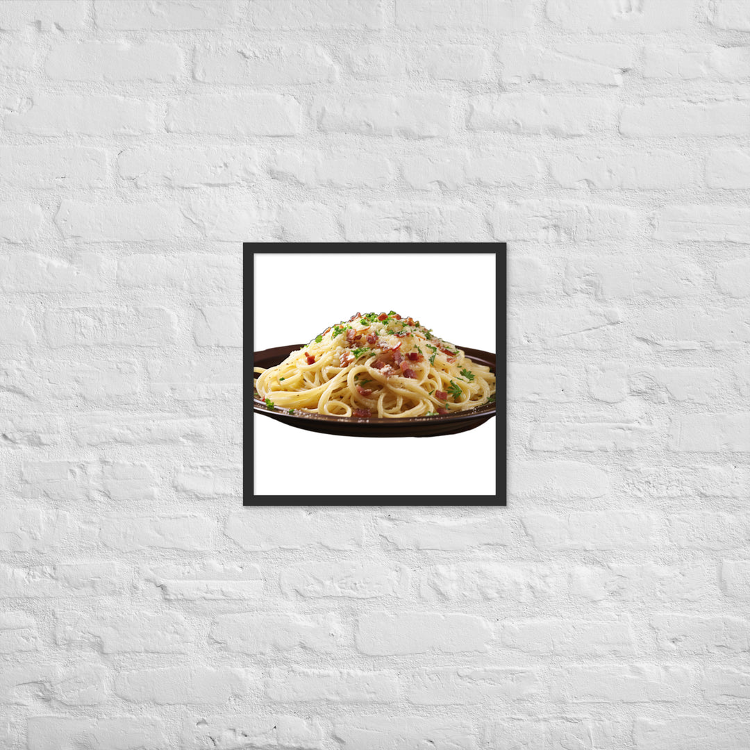 Classic Spaghetti Carbonara Framed poster 🤤 from Yumify.AI