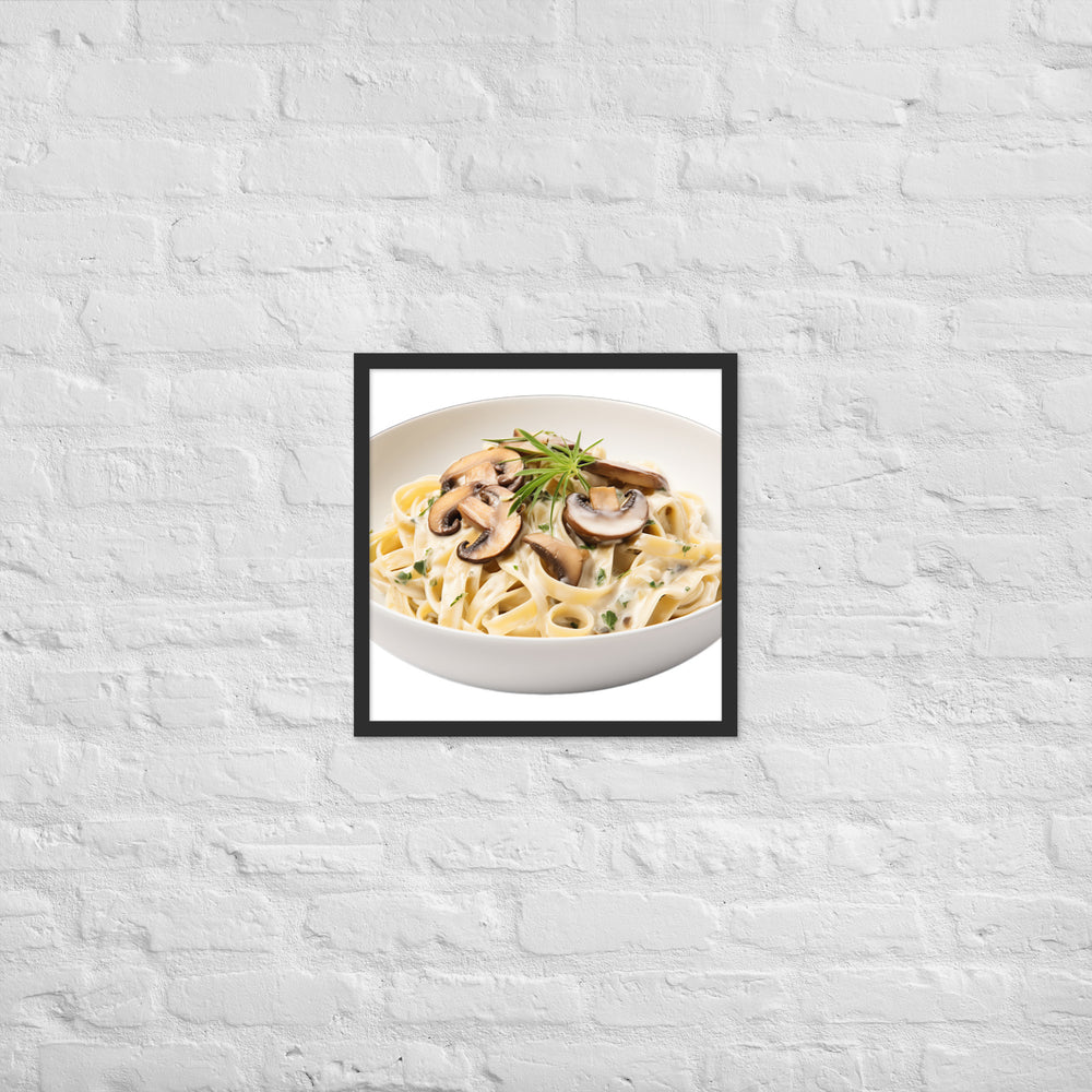 Creamy Mushroom Fettuccine Framed poster 🤤 from Yumify.AI