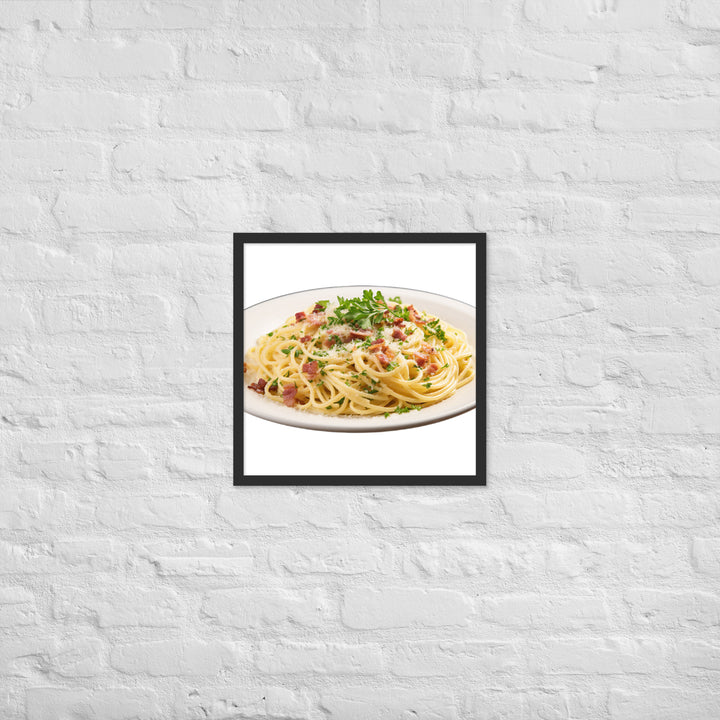 Classic Spaghetti Carbonara Framed poster 🤤 from Yumify.AI