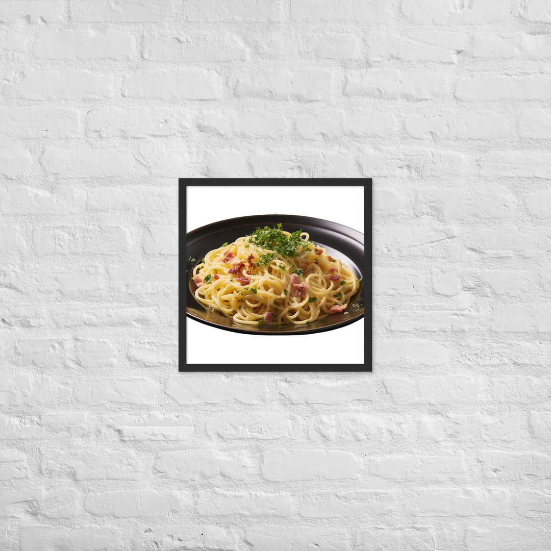 Classic Spaghetti Carbonara Framed poster 🤤 from Yumify.AI