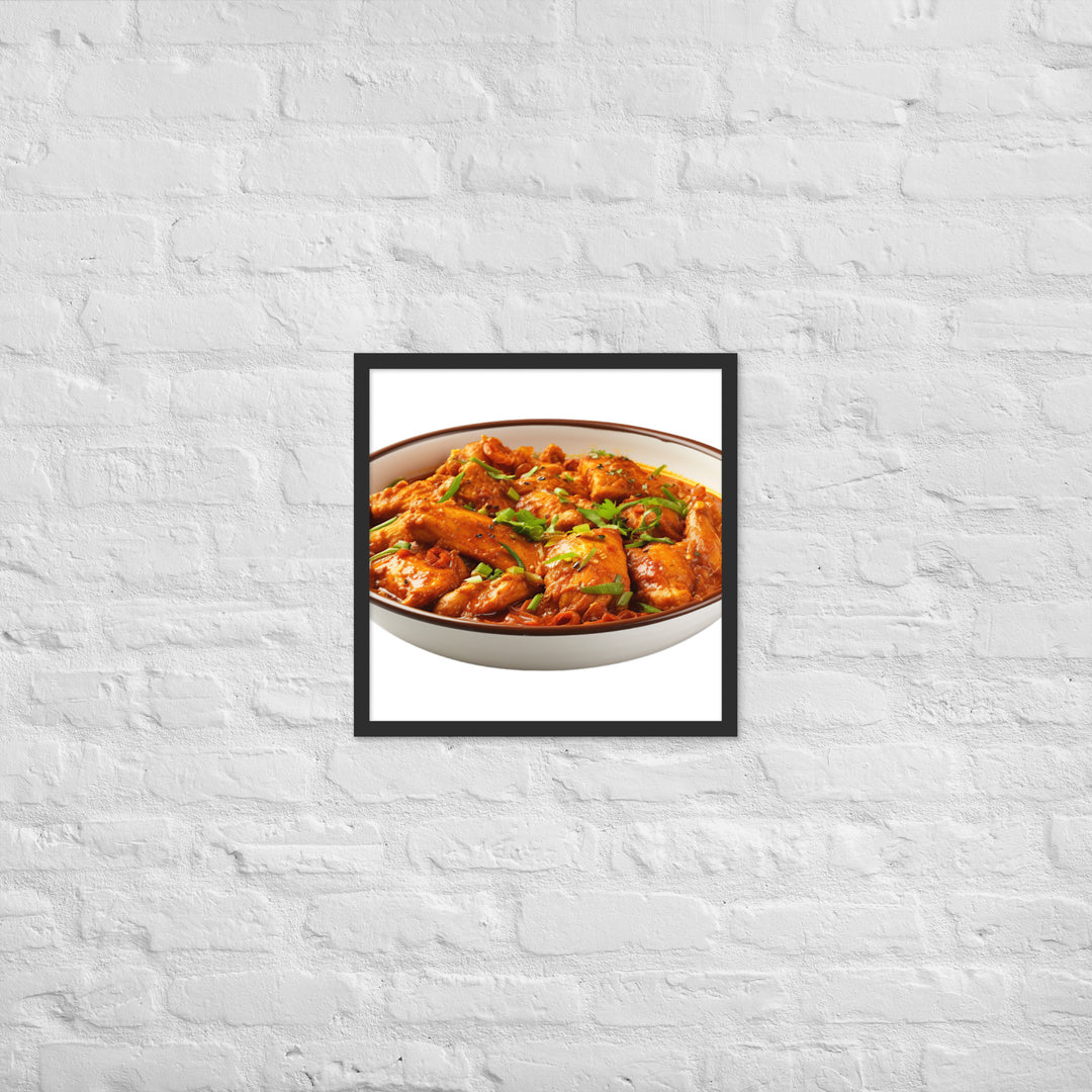 Spicy Chicken Curry Delight Framed poster 🤤 from Yumify.AI