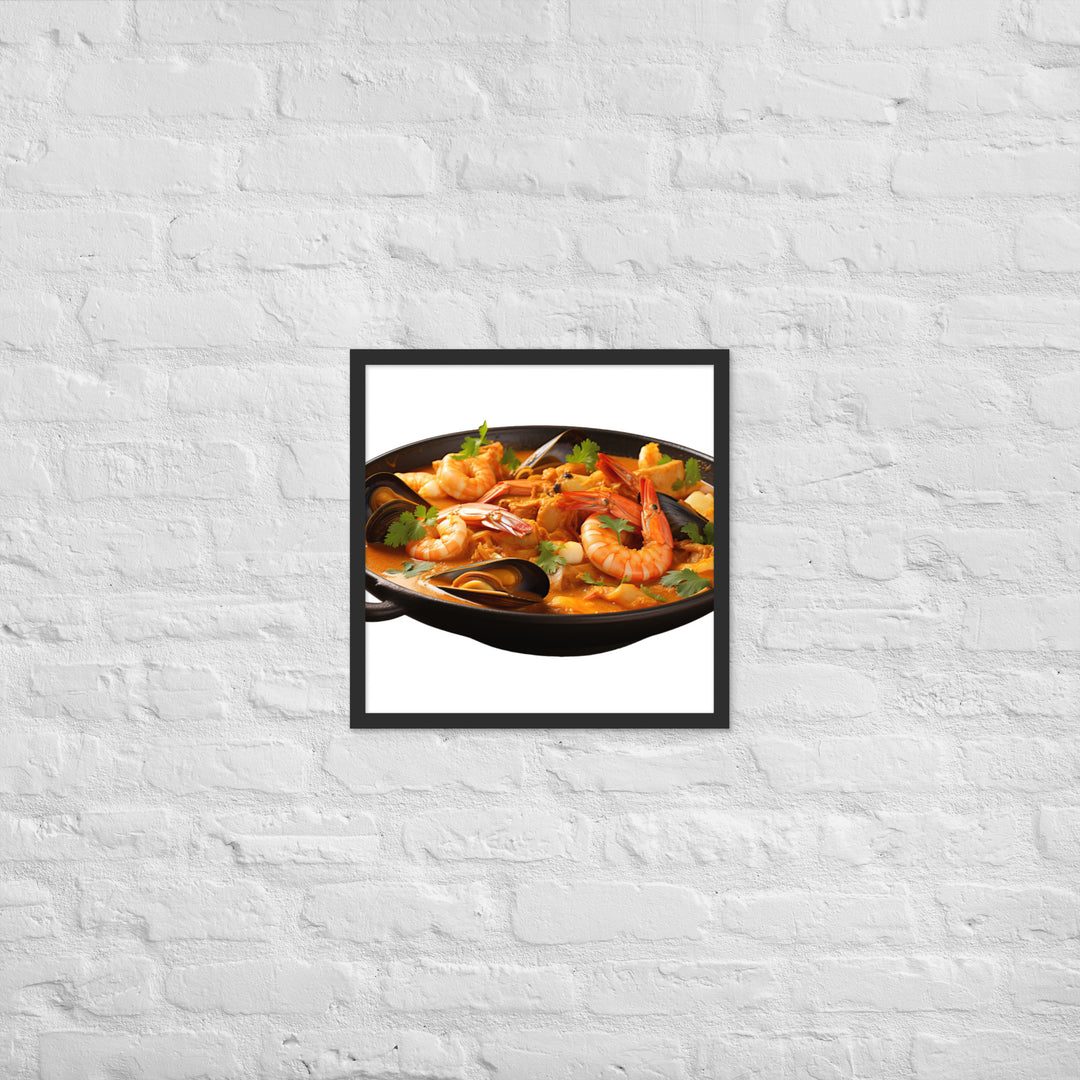 Seafood Curry Extravaganza Framed poster 🤤 from Yumify.AI