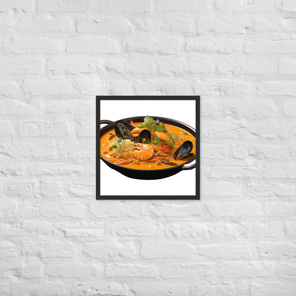 Seafood Curry Extravaganza Framed poster 🤤 from Yumify.AI