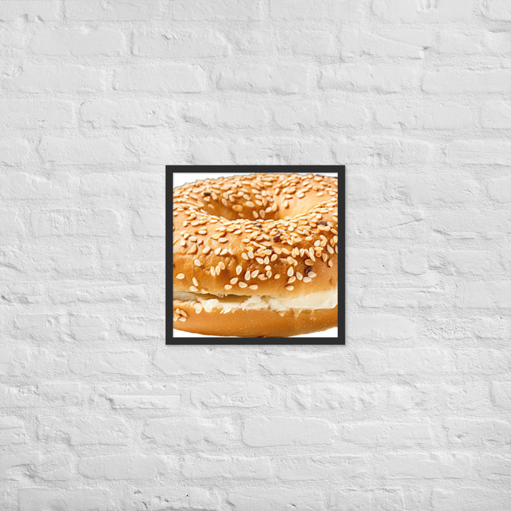 Sesame Seed Bagel Framed poster 🤤 from Yumify.AI