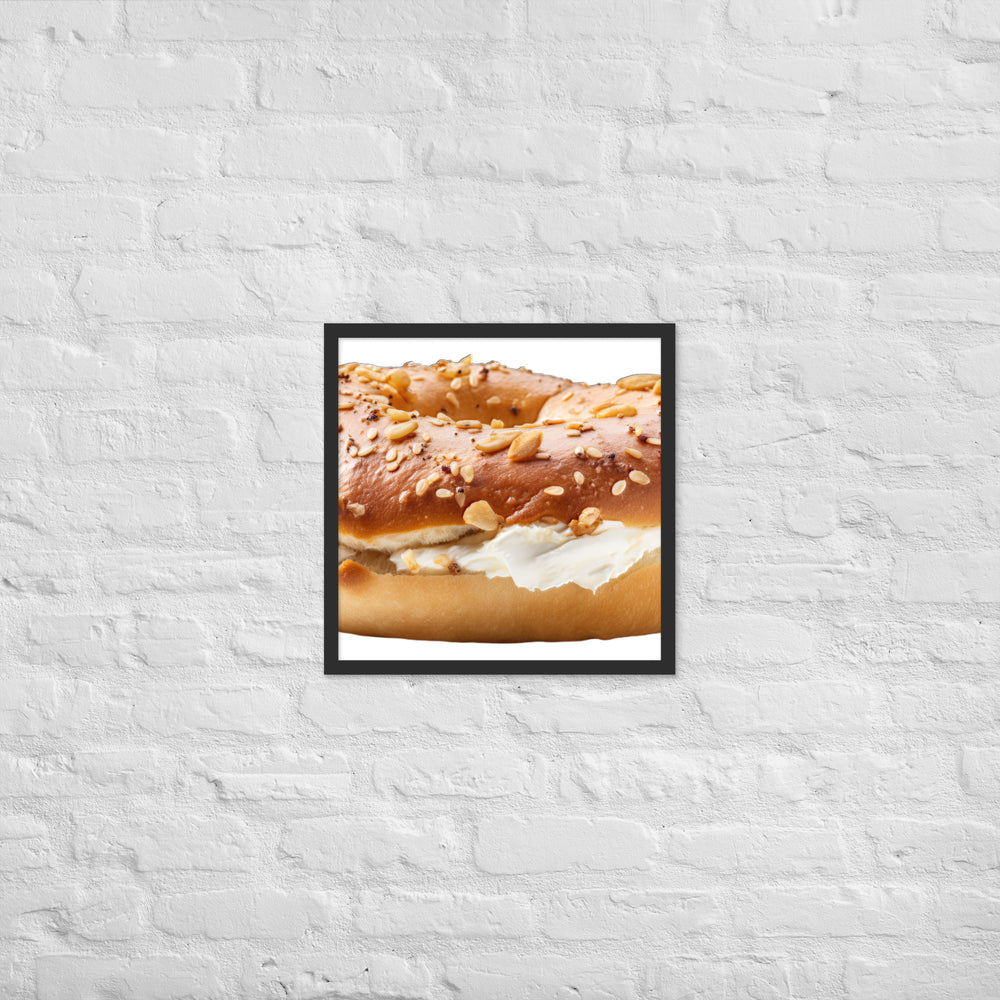 Classic Plain Bagel Framed poster 🤤 from Yumify.AI