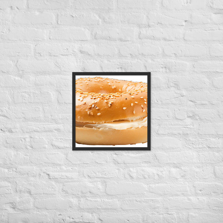 Classic Plain Bagel Framed poster 🤤 from Yumify.AI