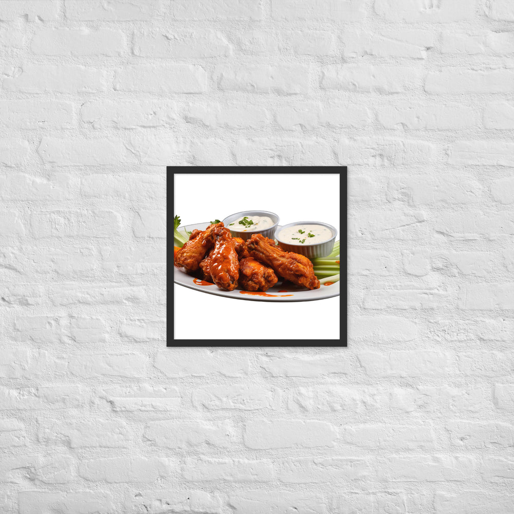 Spicy Buffalo Wings Framed poster 🤤 from Yumify.AI