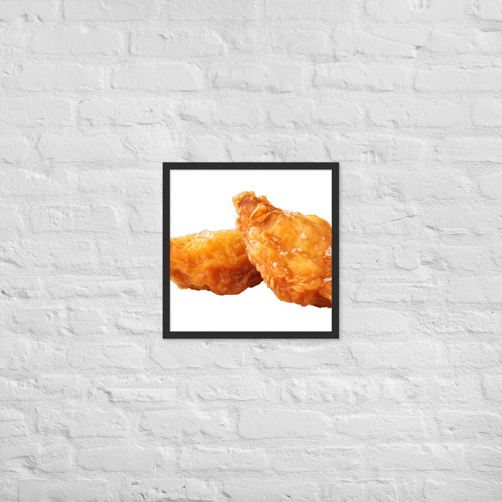 Golden Crispy Fried Chicken Framed poster 🤤 from Yumify.AI