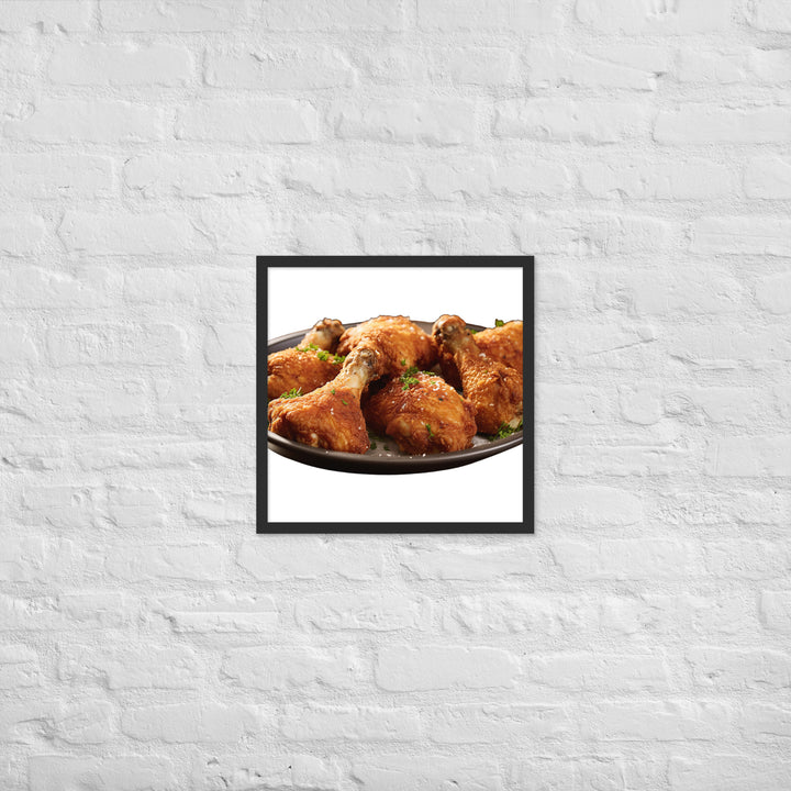 Buttermilk Fried Chicken Drumsticks Framed poster 🤤 from Yumify.AI