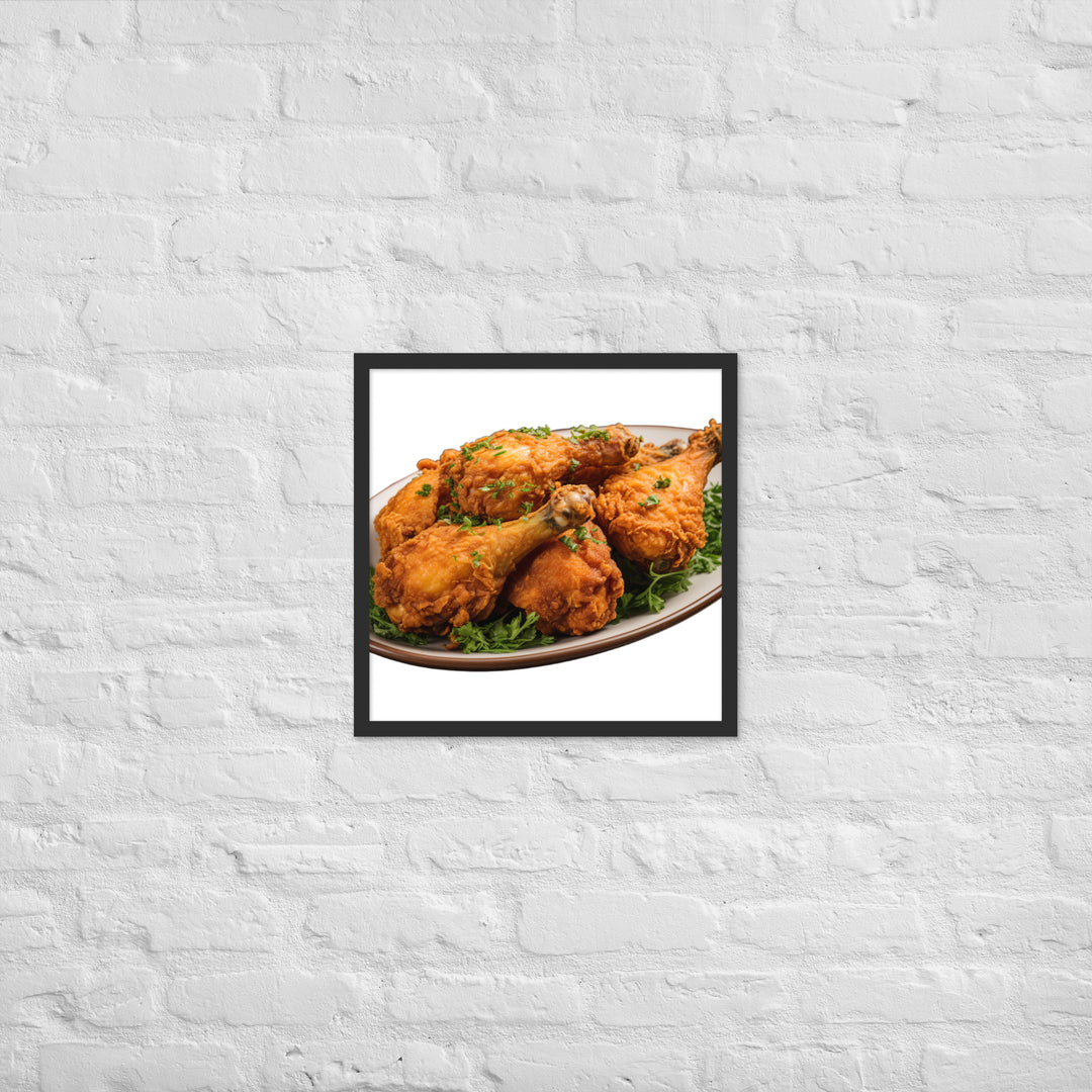 Buttermilk Fried Chicken Drumsticks Framed poster 🤤 from Yumify.AI