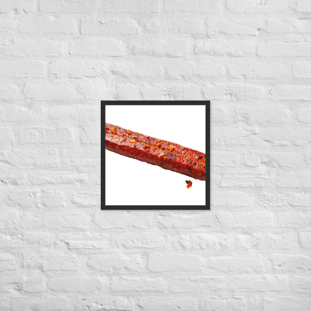 Spicy Beef Sausage Framed poster 🤤 from Yumify.AI