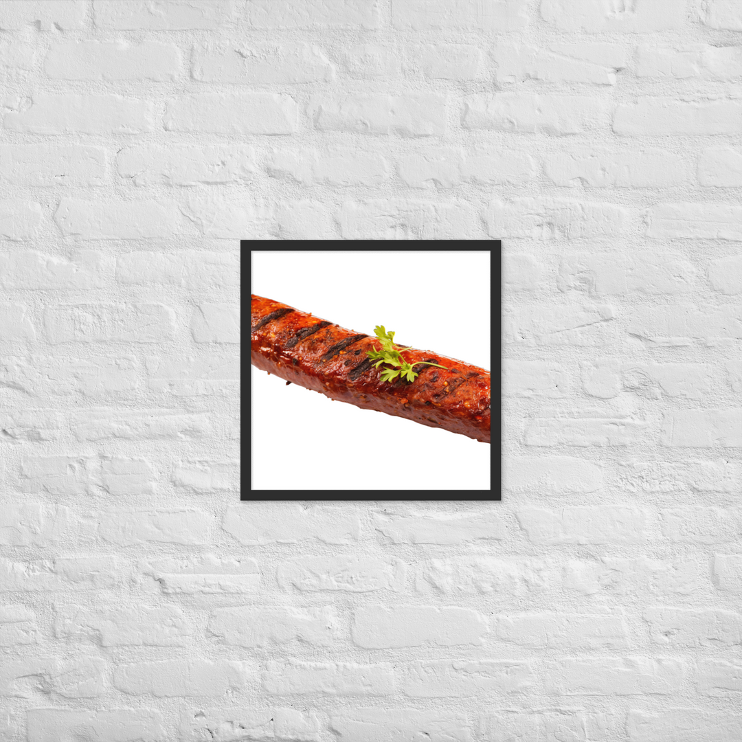 Spicy Beef Sausage Framed poster 🤤 from Yumify.AI