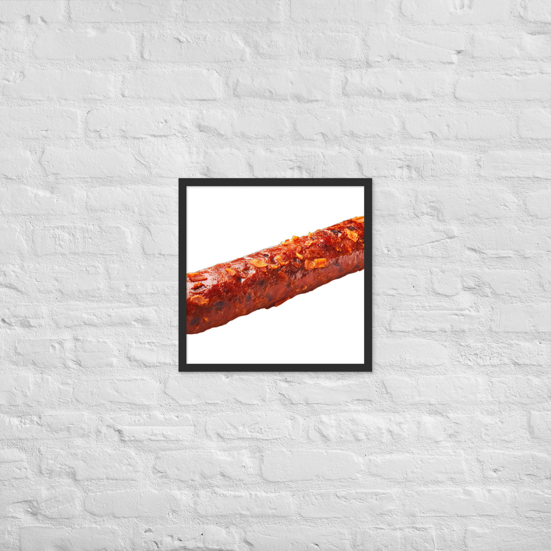 Spicy Beef Sausage Framed poster 🤤 from Yumify.AI