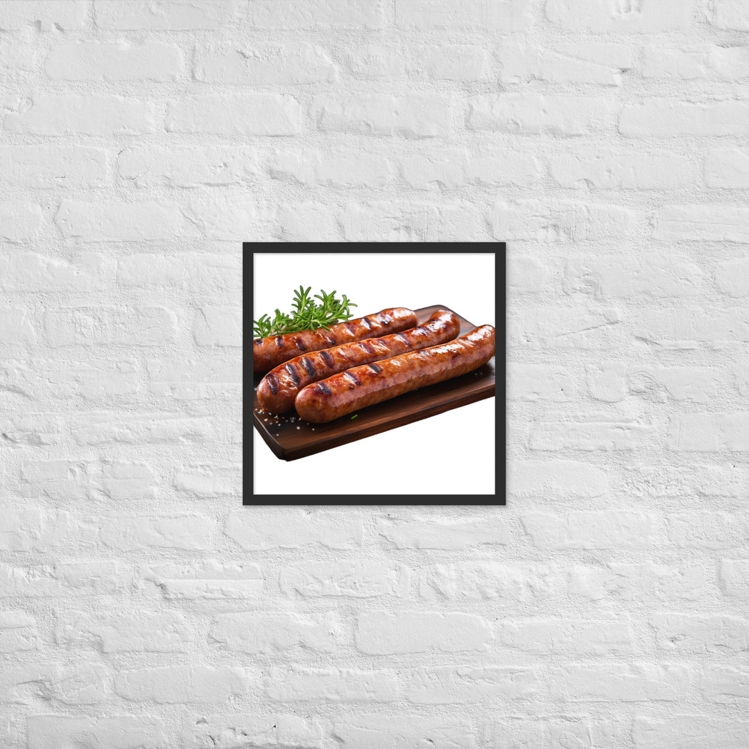 Grilled Pork Sausage Framed poster 🤤 from Yumify.AI