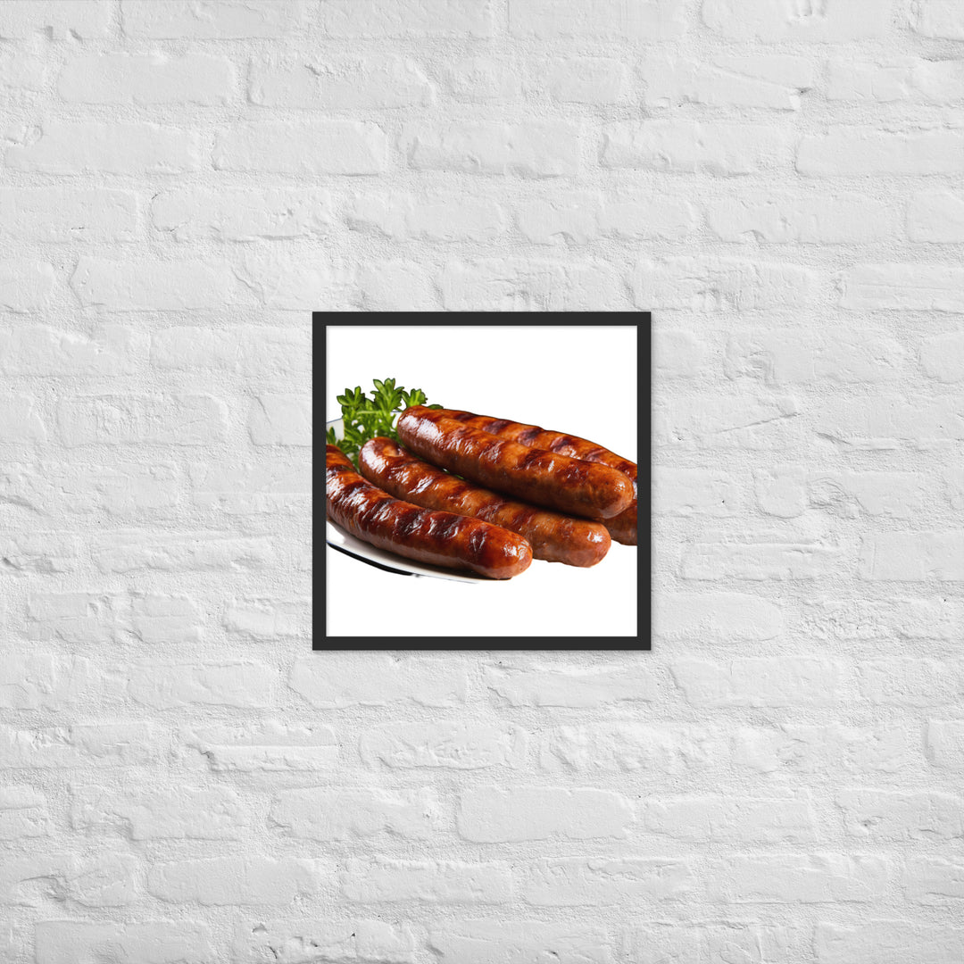 Grilled Pork Sausage Framed poster 🤤 from Yumify.AI