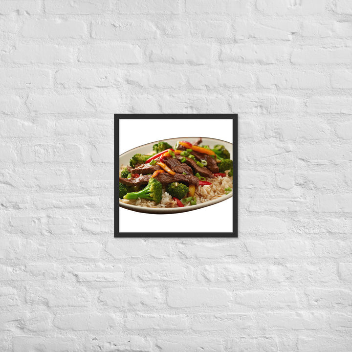 Spicy Beef Fried Rice Framed poster 🤤 from Yumify.AI